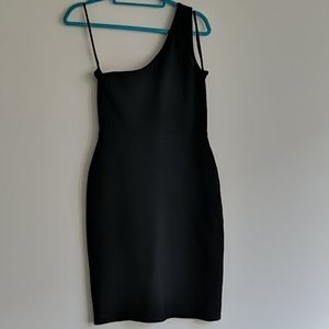 BCBG Max Azria black One Shoulder Dress